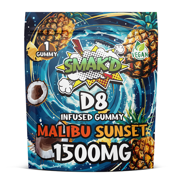 Smak'd Delta 8 Infused Gummies - 1500mg - Malibu Sunset2