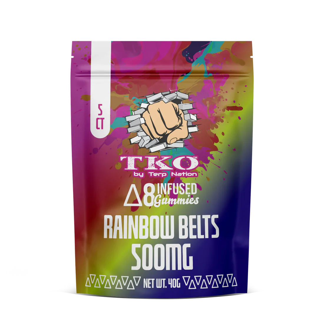 TKO D-8 Infused Gummies 500mg - Rainbow Belts