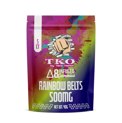 TKO D-8 Infused Gummies 500mg - Rainbow Belts