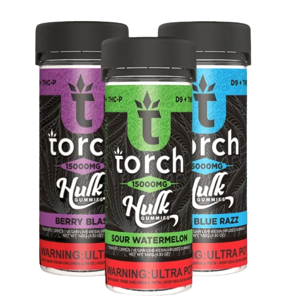 Torch Live Resin D9 + THCP Hulk Gummies 15000mg