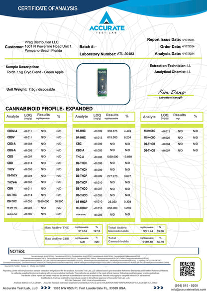 Torch CRYO THC-A Cured Live Resin | 7.5G