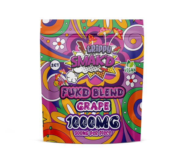 Trippy Smak'd 1000mg Fukd Blend Mushroom Gummies - Grape2