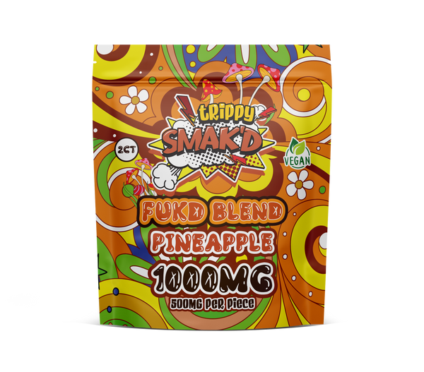 Trippy Smak'd 1000mg Fukd Blend Mushroom Gummies - Pineapple2