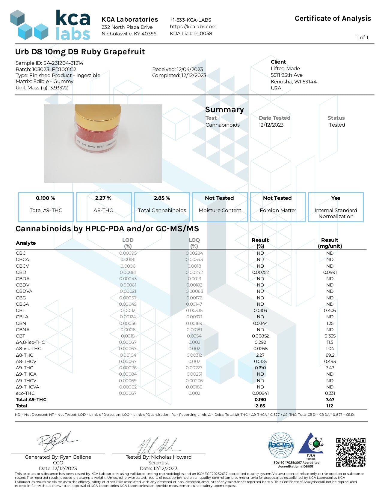 URB D8/D9 THC Gummies 3,500MG