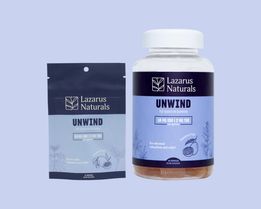 Lazarus Naturals UNWIND CBD+THC Gummies