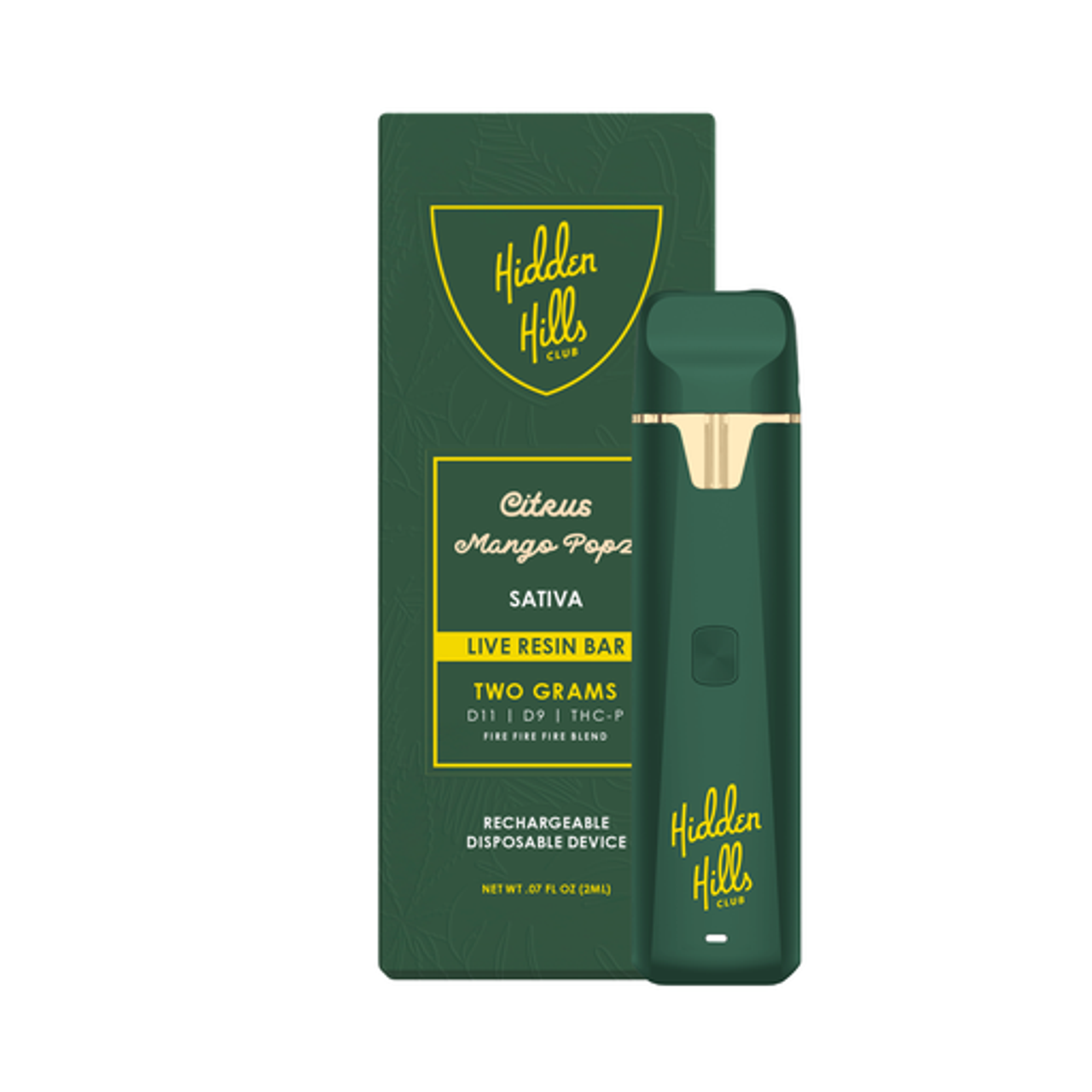 Hidden Hills Live Resin Disposable Vape citrus mango popz