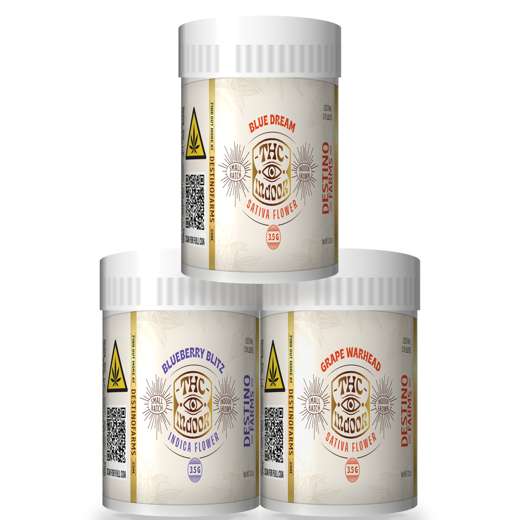 Destino Farms Indoor THC-A 3.5G Jar — FL Compliant (White Jar)