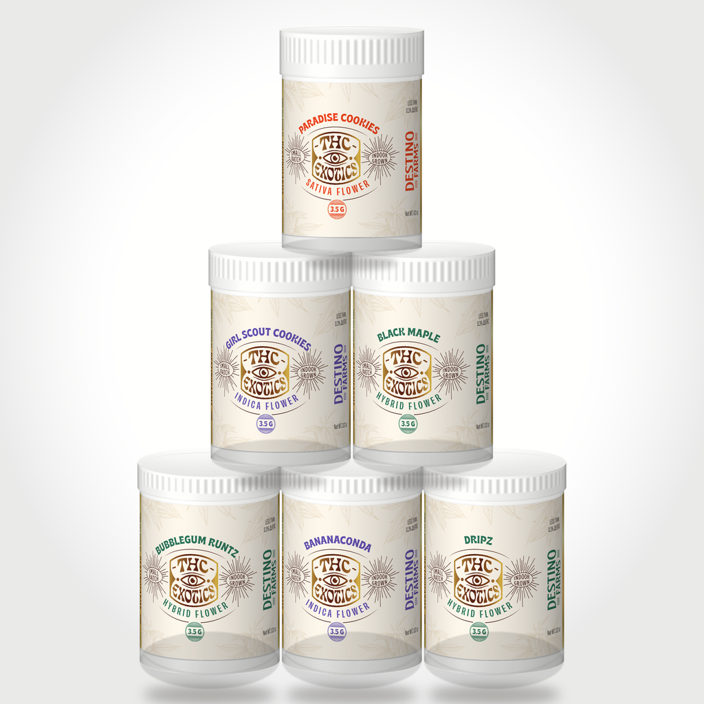 Destino Farms Indoor Exotic THC-A 3.5G Jar — FL Compliant (White Jar)