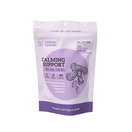 Lazarus Naturals Calming Support CBD Dog Chews - Peanut Butter