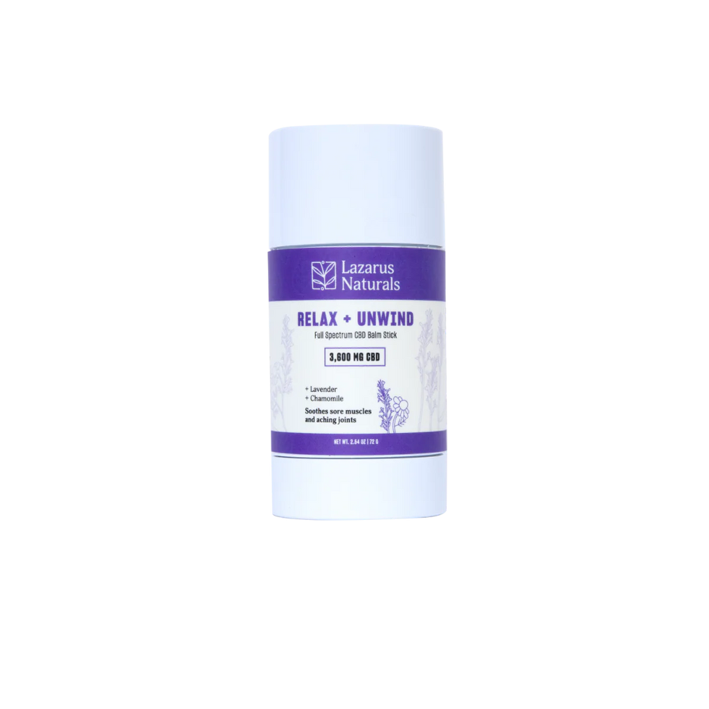 Lazarus Naturals - Relax + Unwind CBD Balm Stick 800mg / 3600mg