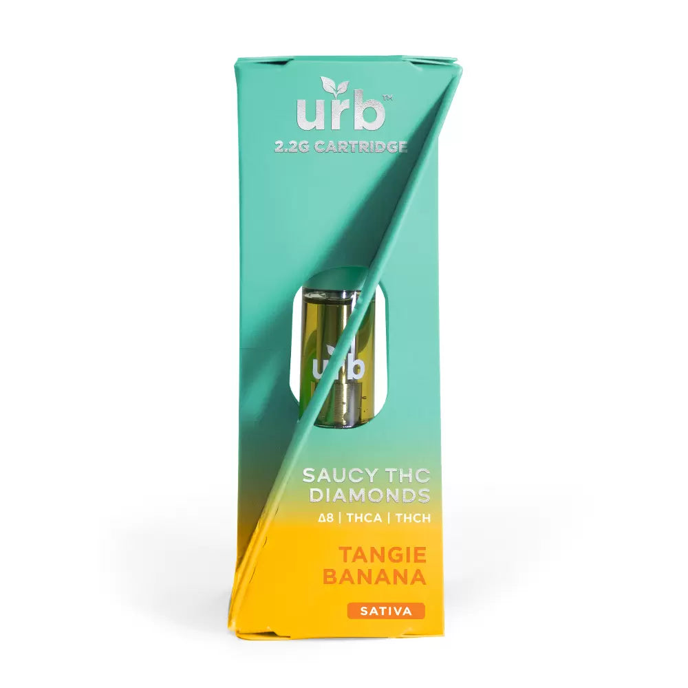 Urb Saucy THC Diamonds Cartridge 2.2ML - Tangie Banana (Sativa)