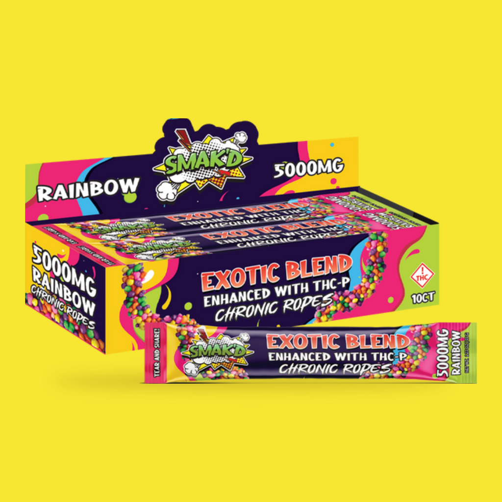 Smak’d Rainbow Exotic Blend Chronic Ropes 5000mg - 10ct Display