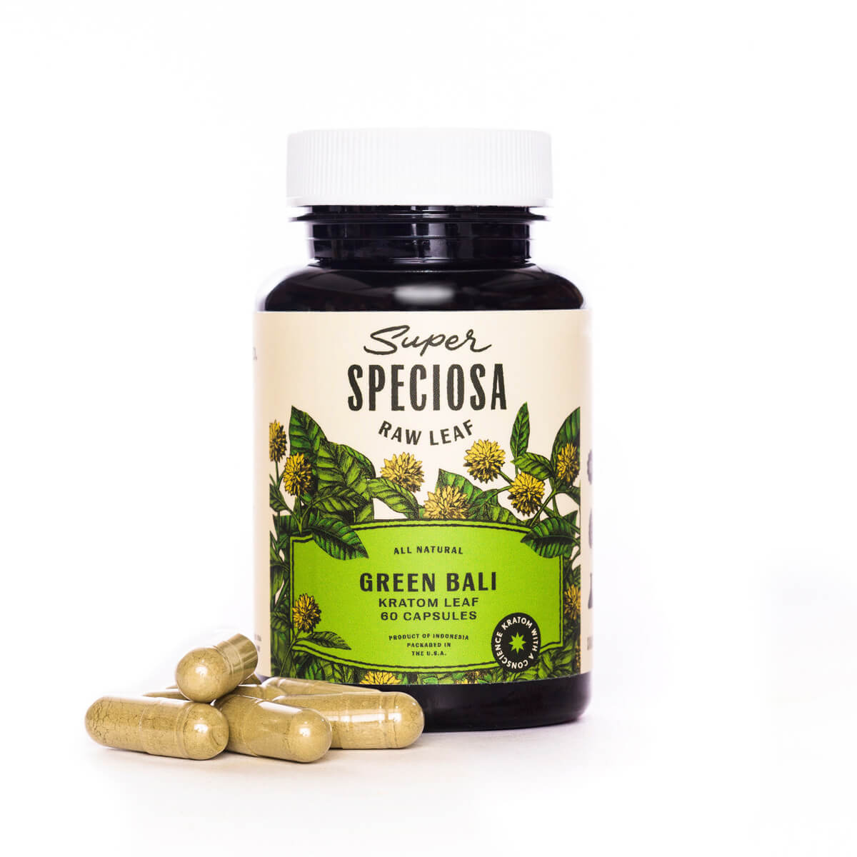 Super Speciosa Green Bail Kratom Leaf Capsules