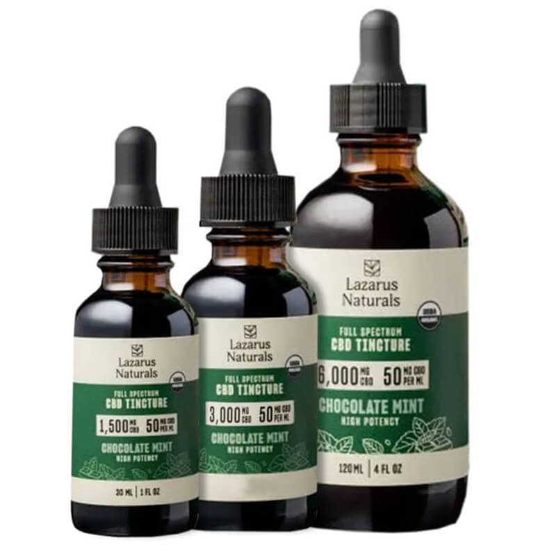 Lazarus Naturals - CBD Tincture - Full Spectrum Chocolate Mint - 1500mg-6000mg